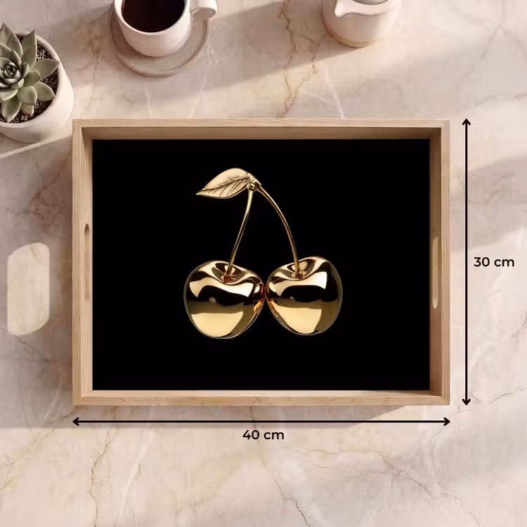 Dienblad - Kersen - Zwart - Goud - Chrome — 9