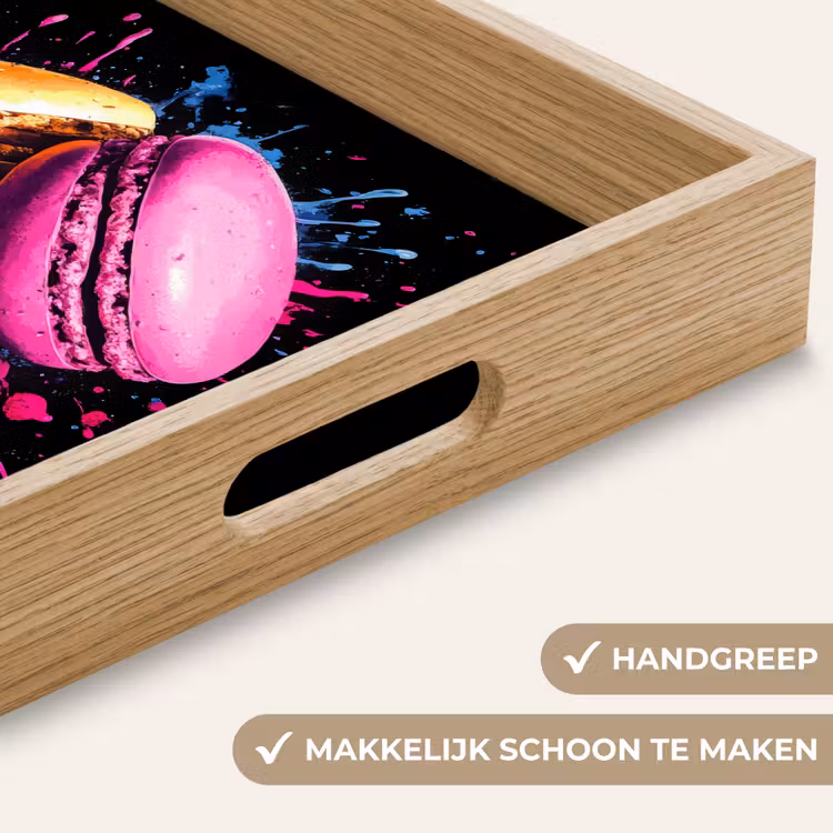 Dienblad - Macarons - Dessert - Graffiti - Kleurrijk - Roze - Blauw - Geel — 5
