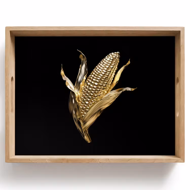 Dienblad - Mais - Eten - Goud - Zwart — 1