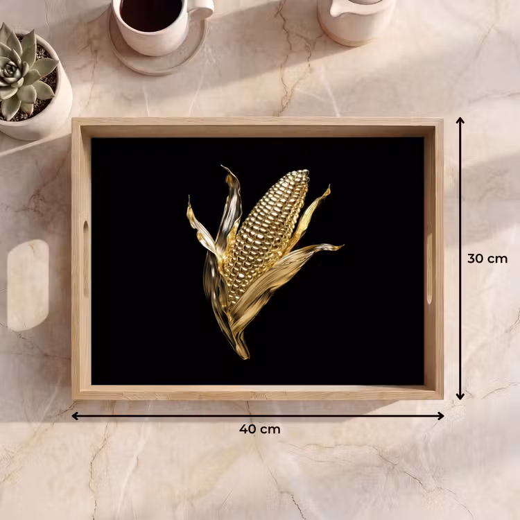 Dienblad - Mais - Eten - Goud - Zwart — 9