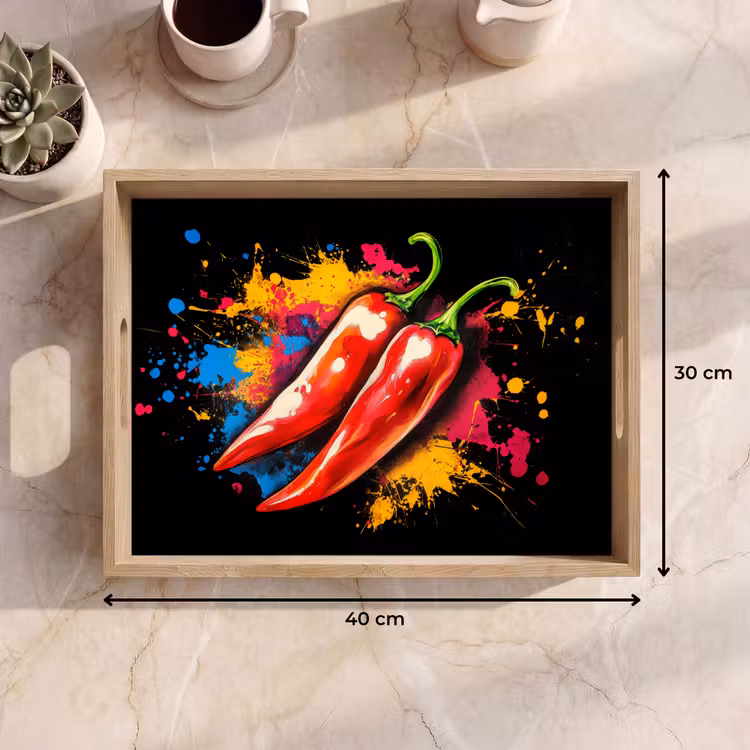 Dienblad - Peper - Graffiti - Verf - Abstract - Modern - Kleurrijk — 9