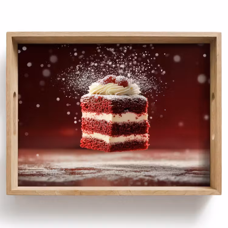 Dienblad - Rode - Velvet - Taart - Eten — 1