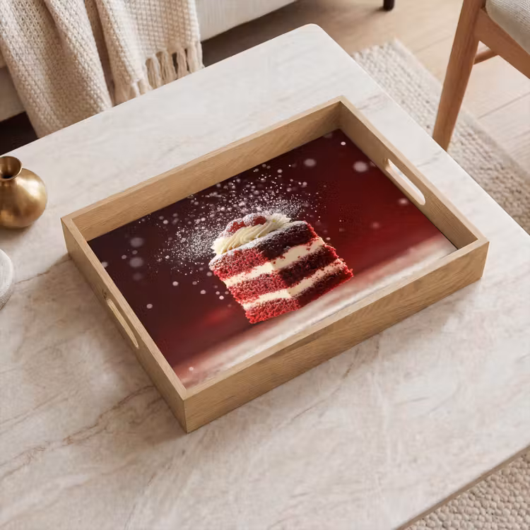 Dienblad - Rode - Velvet - Taart - Eten — 2