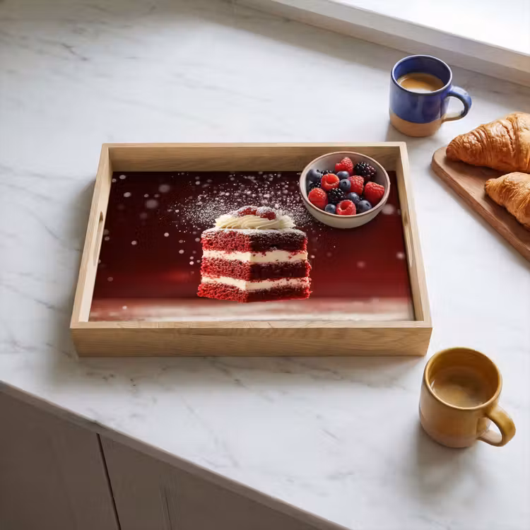 Dienblad - Rode - Velvet - Taart - Eten — 4