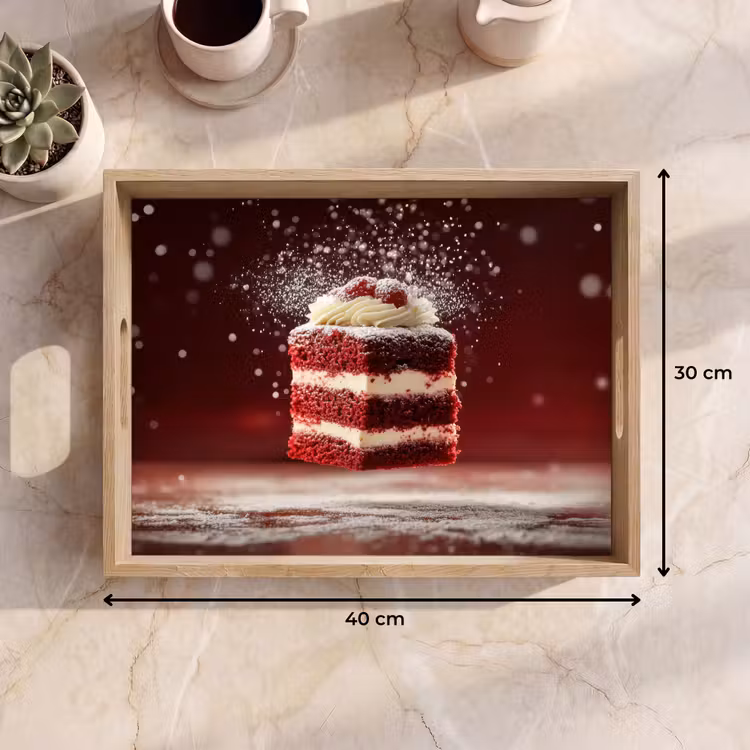 Dienblad - Rode - Velvet - Taart - Eten — 9