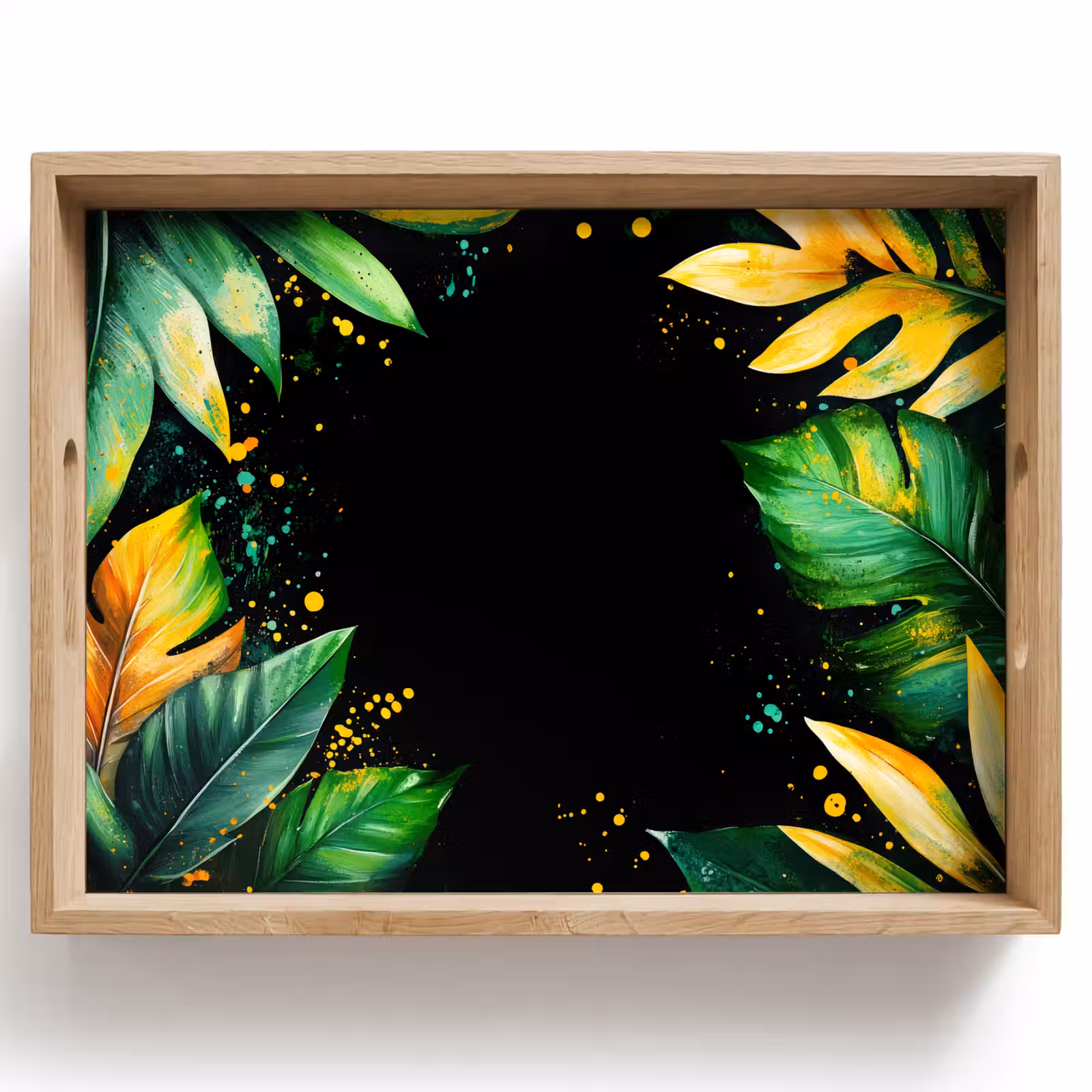 Dienblad - Bladeren - Groen - Geel - Verf - Jungle — 1
