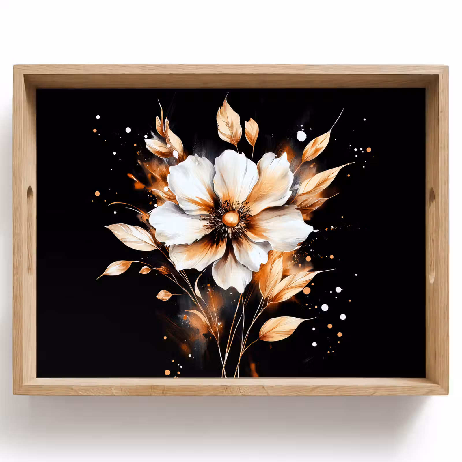 Dienblad - Bloem - Verf - Goud - Graffiti - Modern — 1