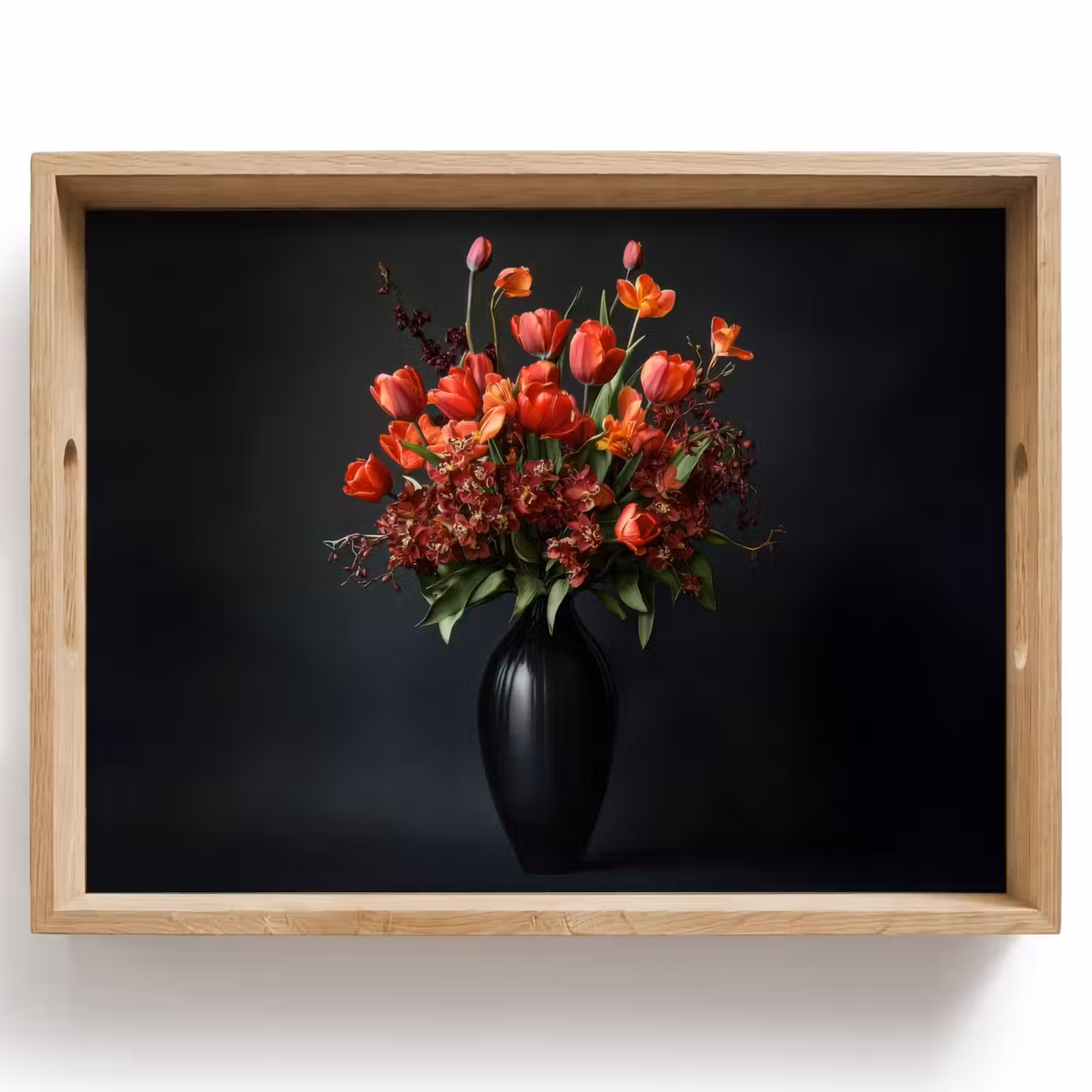 Dienblad - Boeket - Tulpen - Vaas - Rood — 1