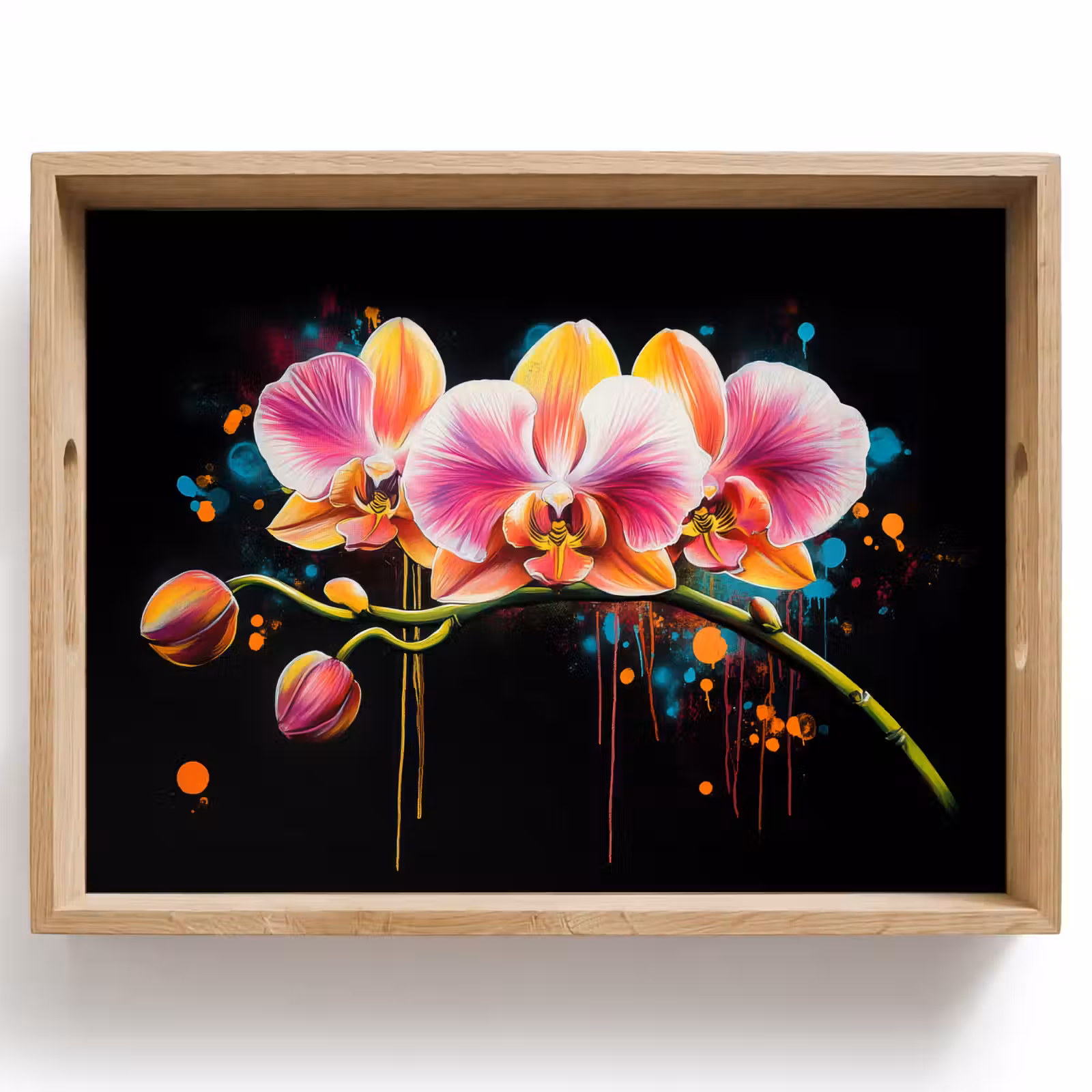 Dienblad - Orchidee - Graffiti - Kleurrijk - Bloemen - Abstract — 1