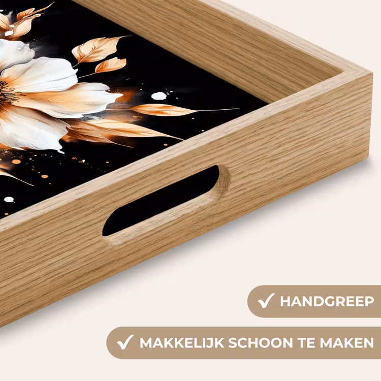 Dienblad - Bloem - Verf - Goud - Graffiti - Modern — 5