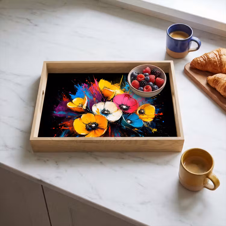 Dienblad - Bloemen - Kleurrijk - Graffiti - Modern - Boeket — 4