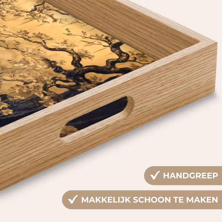 Dienblad - Bloemen - Takken - Goud - Sierlijk — 5