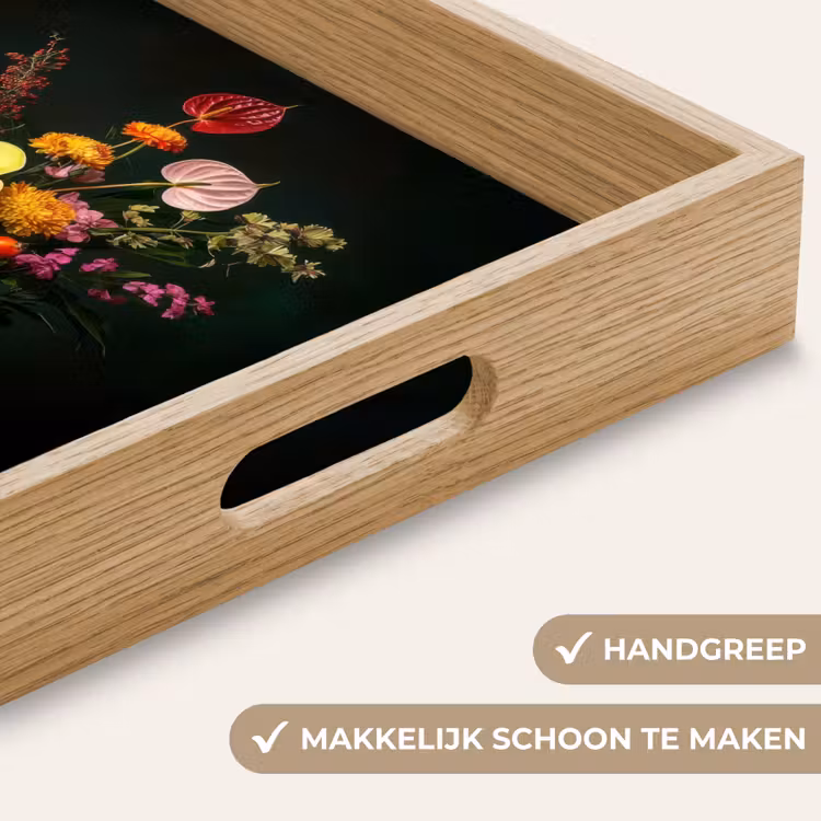Dienblad - Bloemen - Vaas - Zwart — 5