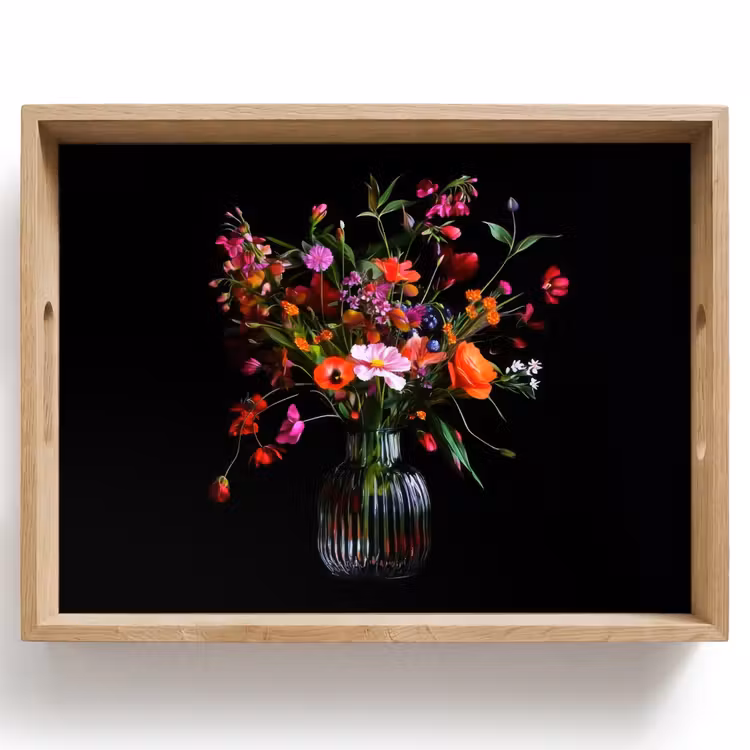 Dienblad - Boeket - Veldbloemen - Vaas — 1