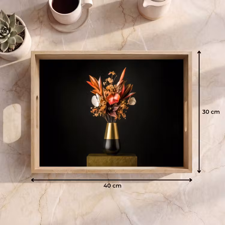 Dienblad - Exotisch - Boeket - Vaas - Goud — 9