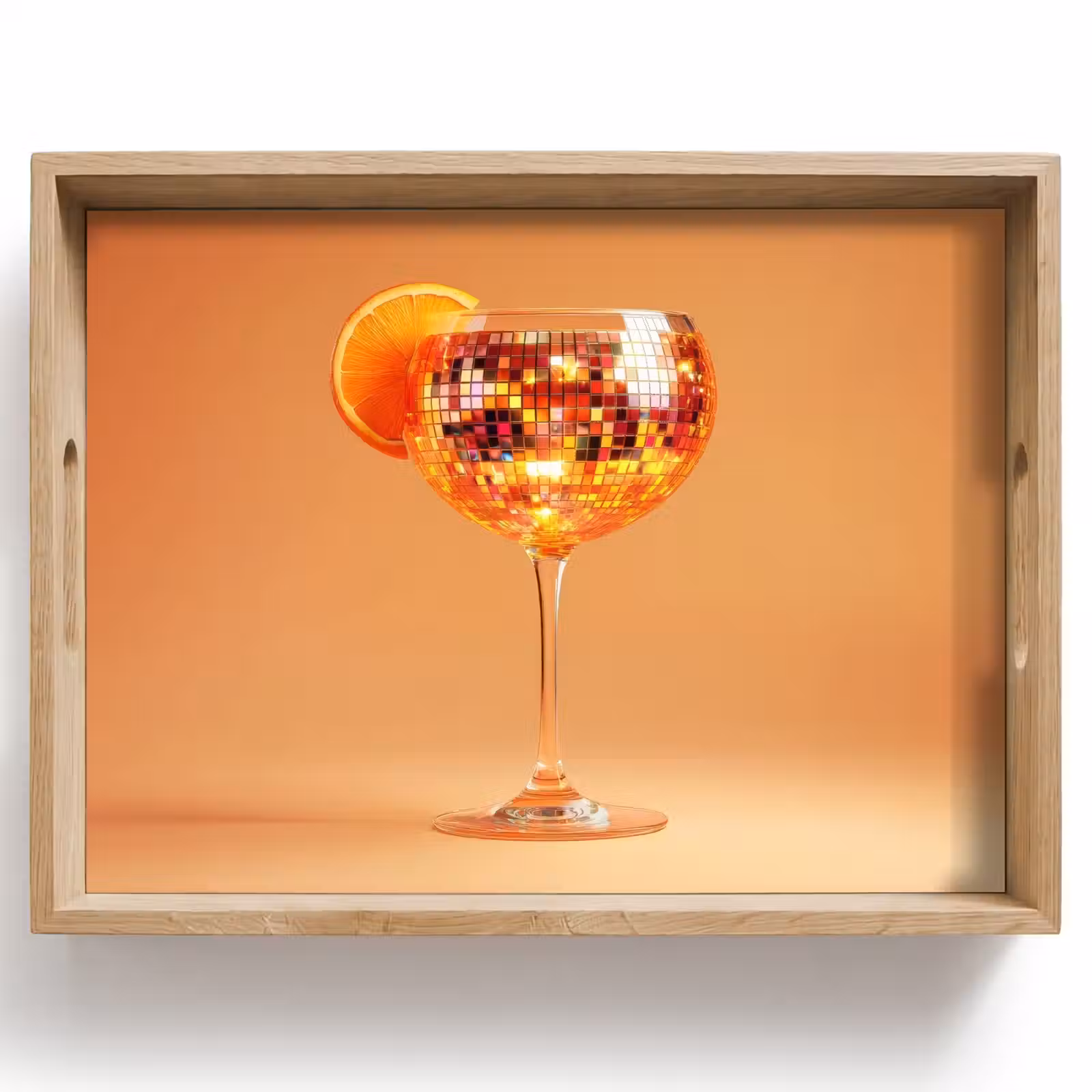 Dienblad - Drank - Oranje - Glitter - Disco — 1