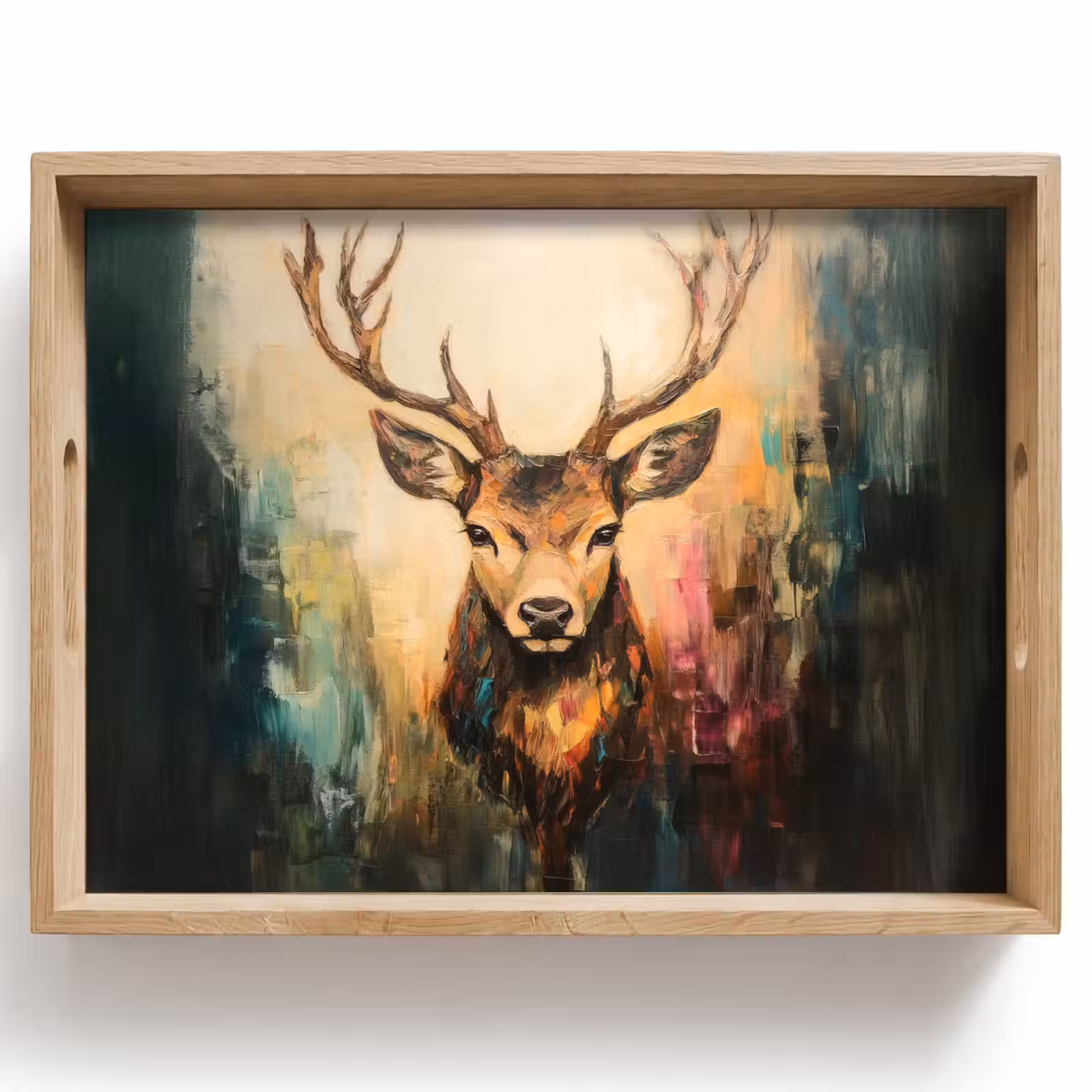 Dienblad - Hert - Geverfd - Gewei - Bruin — 1
