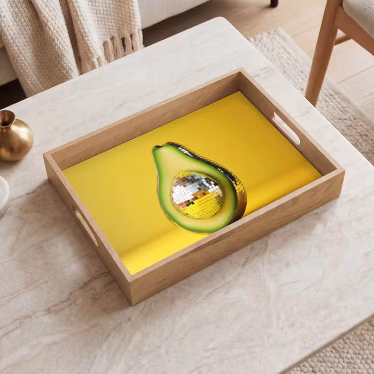 Dienblad - Avocado - Discobal - Geel - Glitter — 2