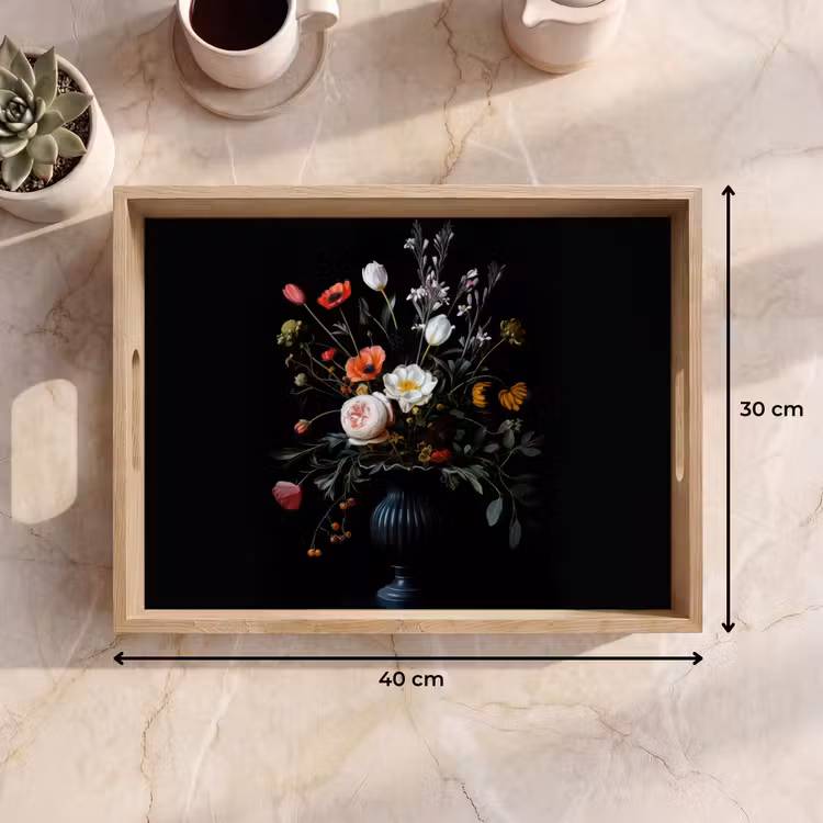 Dienblad - Bloemstuk - Vaas - Zwart — 9
