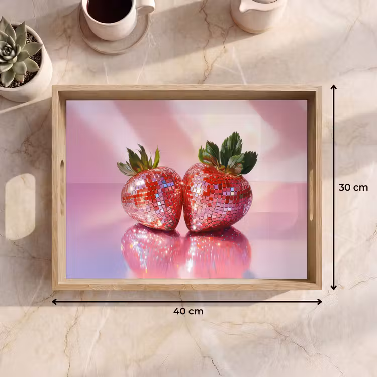 Dienblad - Disco - Fruit - Glitter - Strawberry — 9