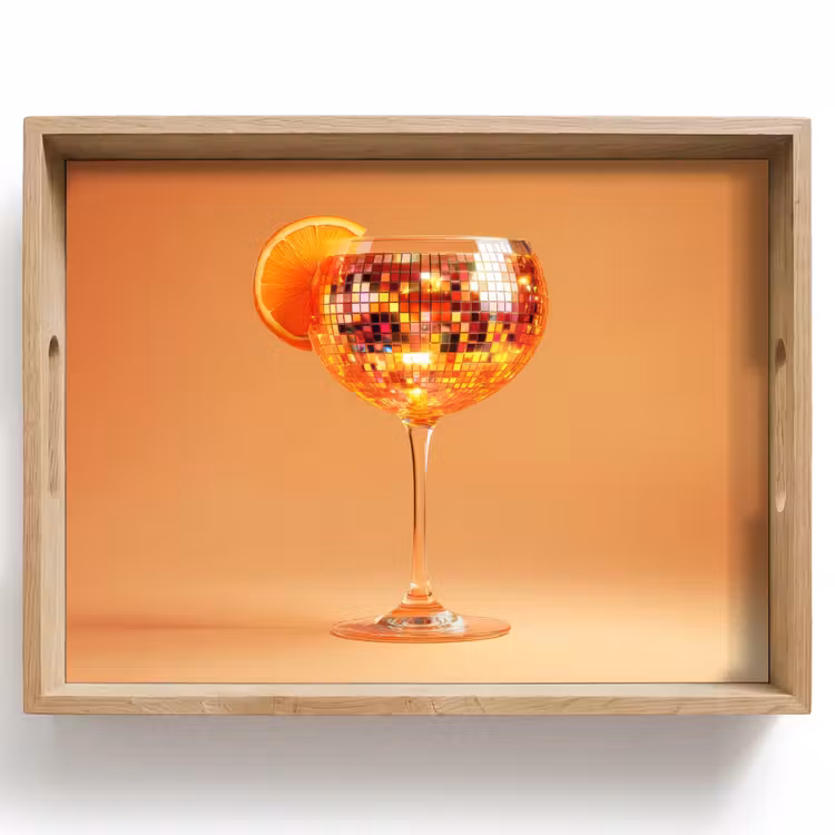Dienblad - Drank - Oranje - Glitter - Disco — 1
