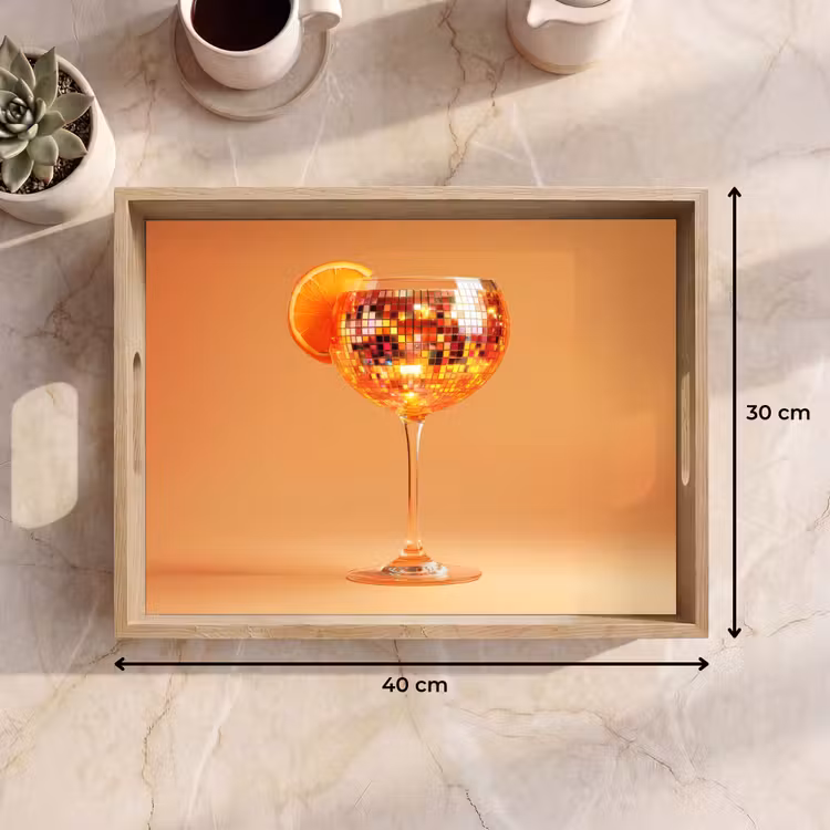 Dienblad - Drank - Oranje - Glitter - Disco — 9