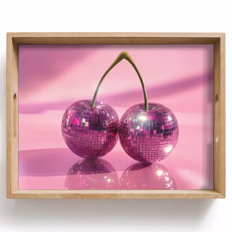 Dienblad - Glitter - Discobol - Roze - Kersen — 1