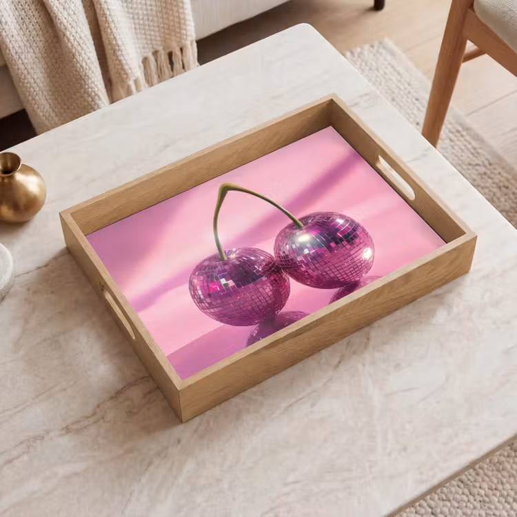 Dienblad - Glitter - Discobol - Roze - Kersen — 2