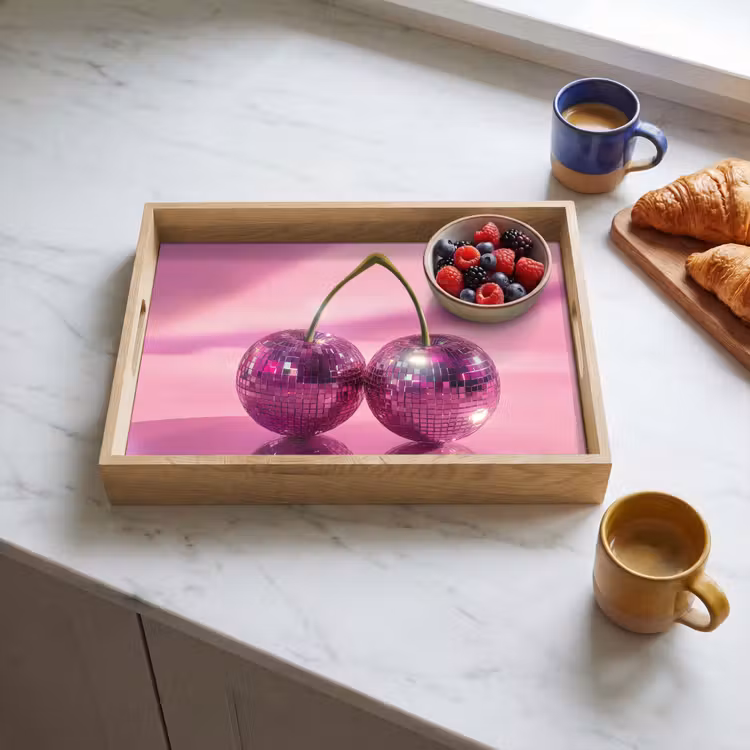 Dienblad - Glitter - Discobol - Roze - Kersen — 4
