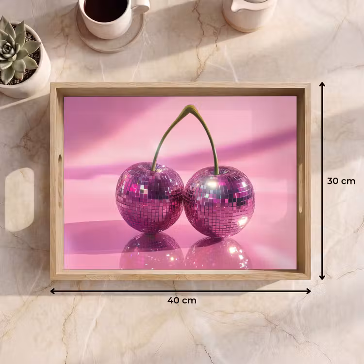 Dienblad - Glitter - Discobol - Roze - Kersen — 9