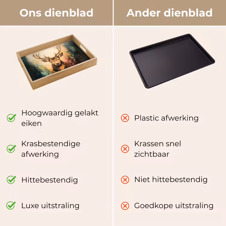 Dienblad - Hert - Geverfd - Gewei - Bruin — 3
