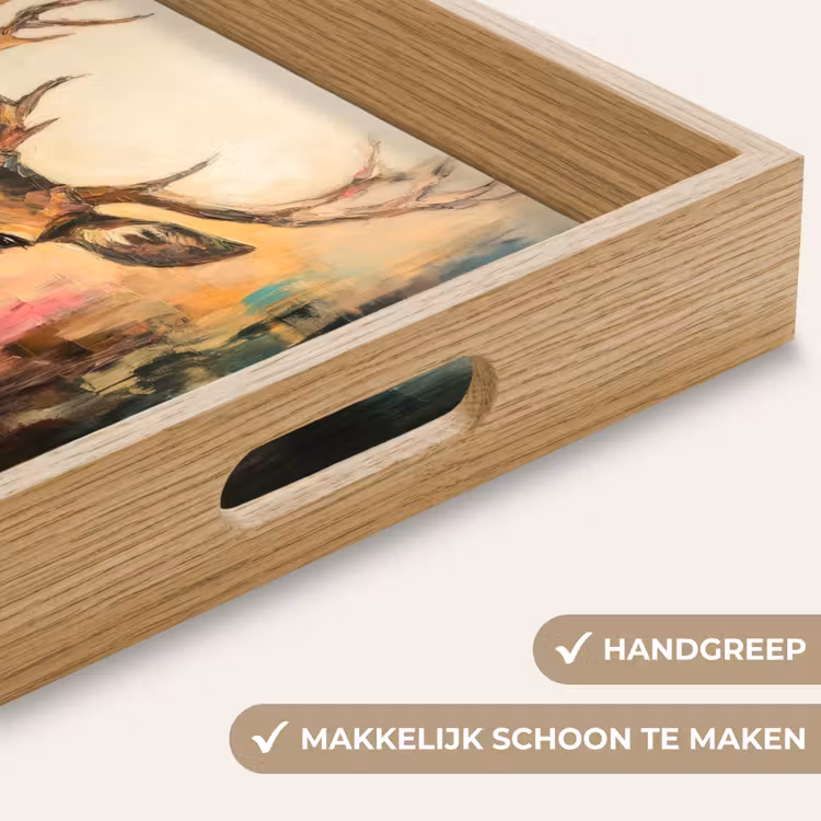Dienblad - Hert - Geverfd - Gewei - Bruin — 5