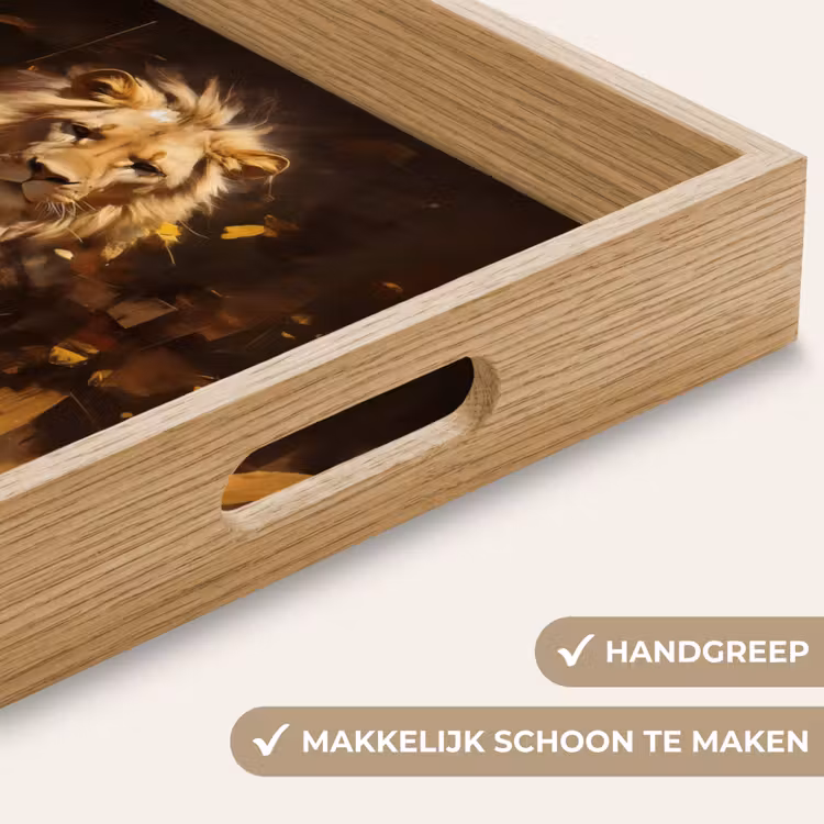 Dienblad - Leeuw - Geschilderd - Abstract - Goud — 5