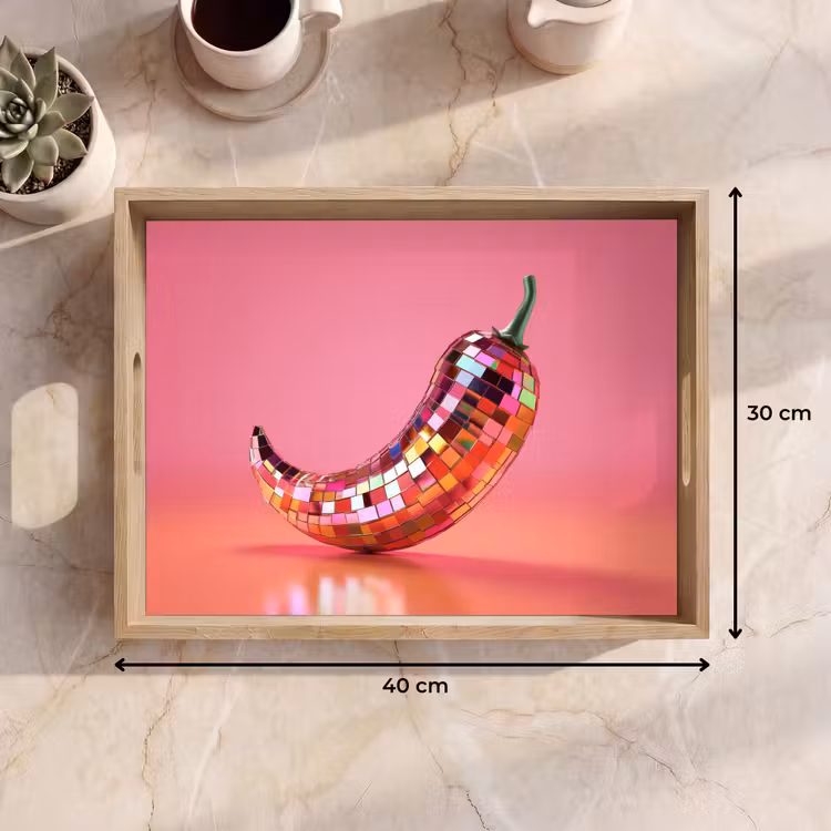 Dienblad - Peper - Disco - Rood - Glitter — 9