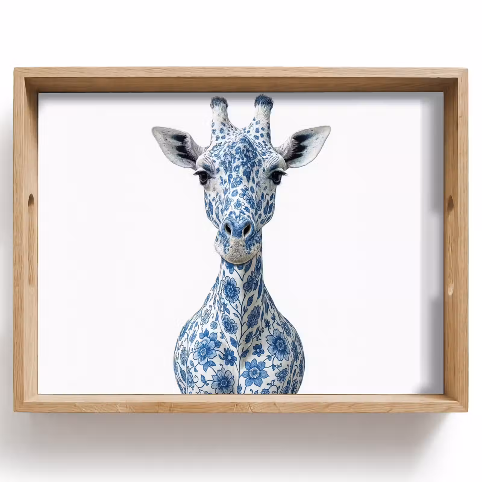 Dienblad - Giraffe - Delfts blauw - Dieren - Minimalistisch — 1