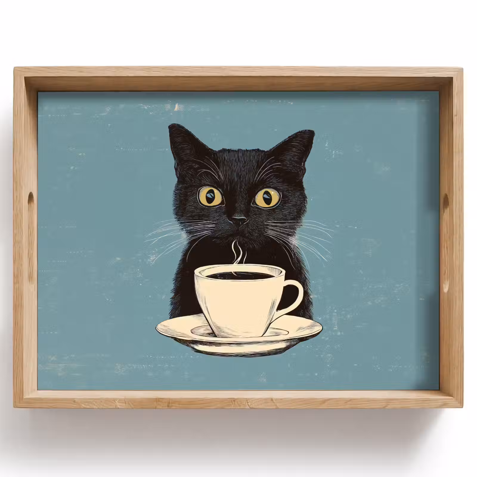 Dienblad - Kat - Zwart - Koffie - Minimalistisch — 1