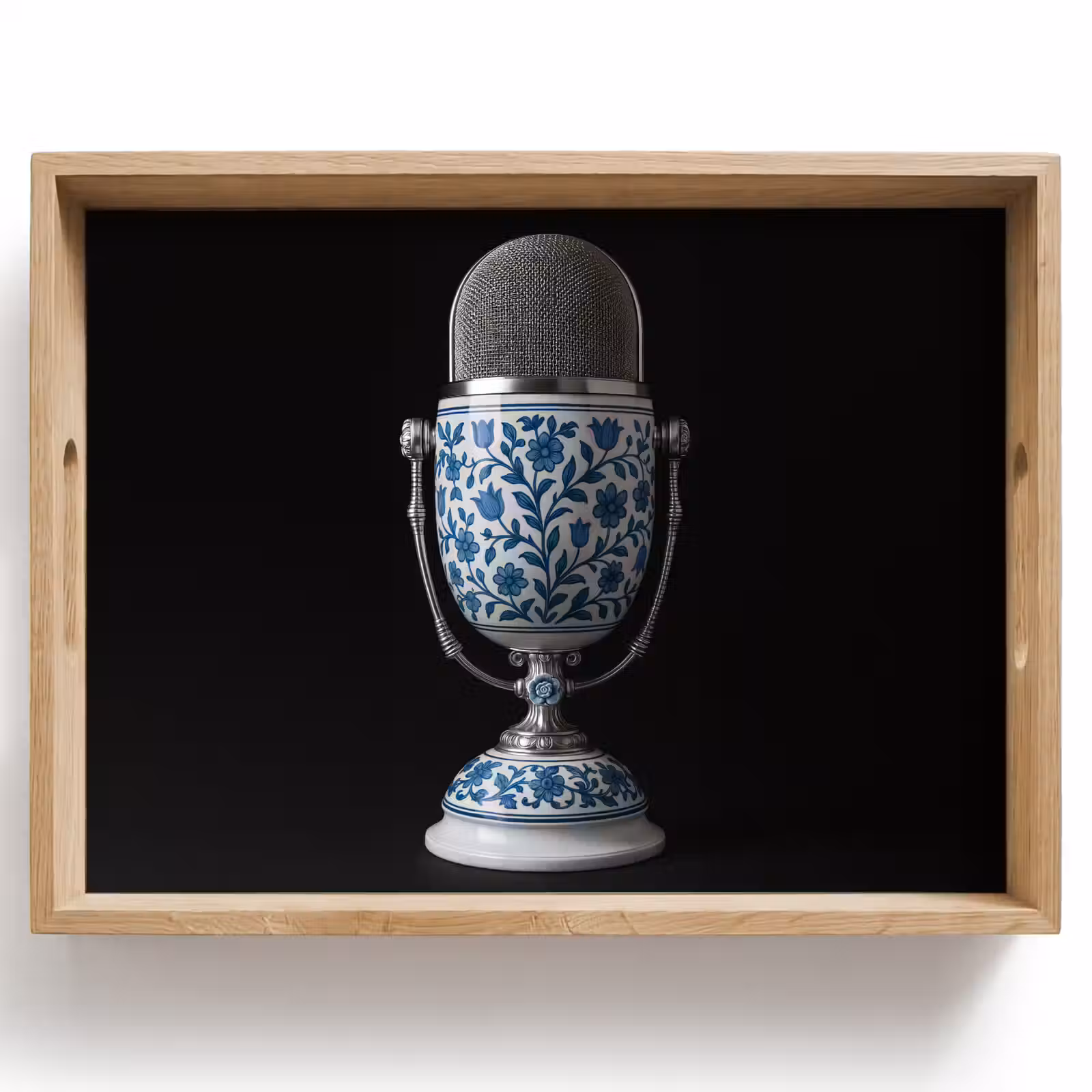 Dienblad - Microfoon - Delfts blauw - Muziek — 1