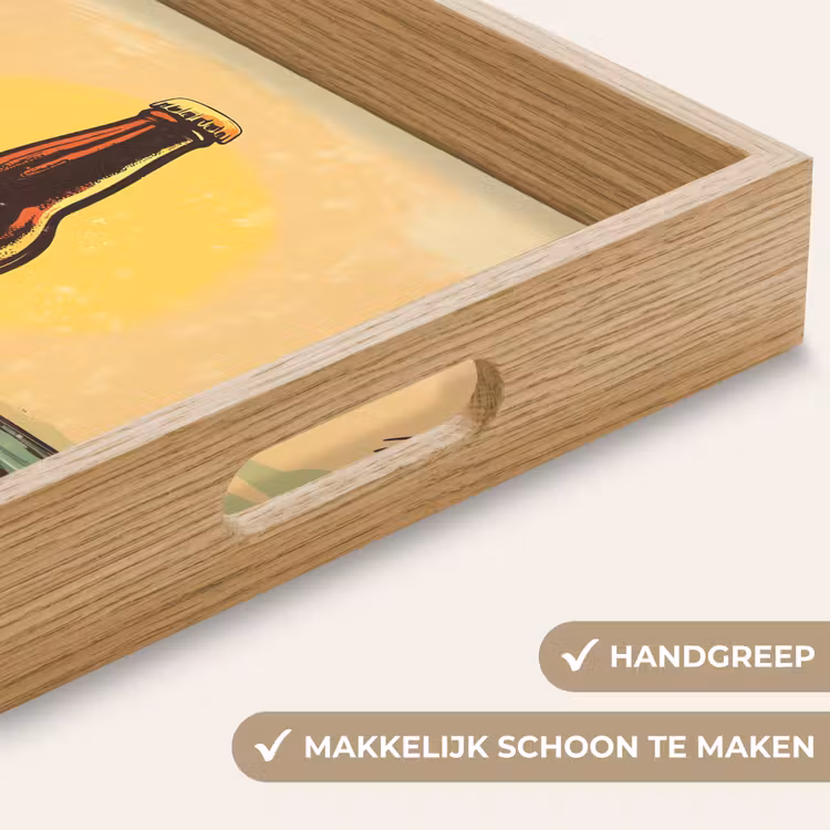 Dienblad - Bierfles - Zonsondergang - Palmbomen - Zee — 5