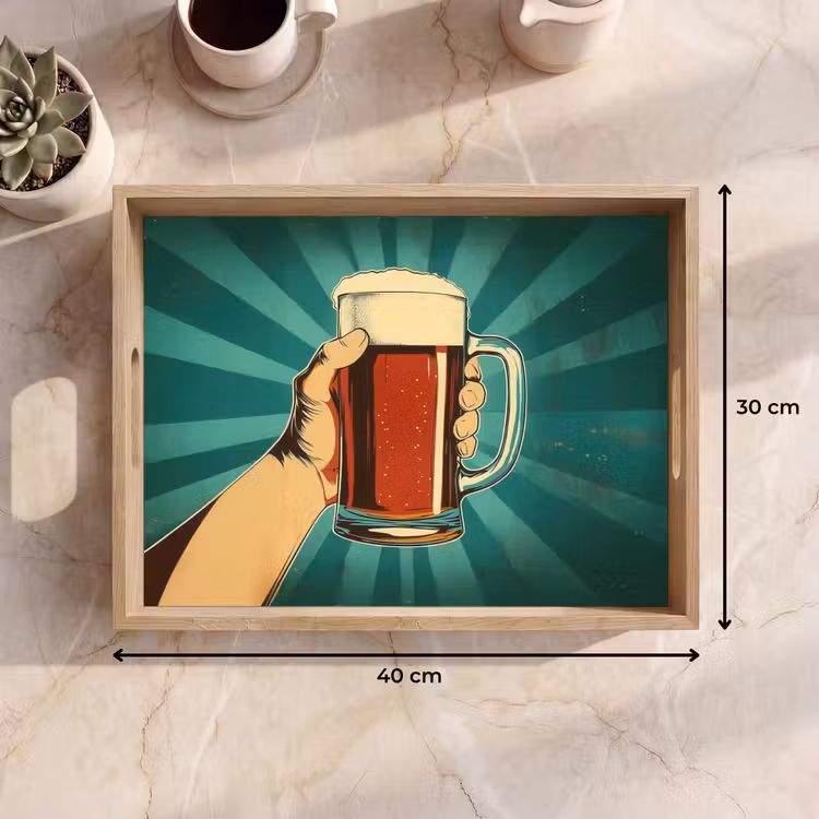Dienblad - Bierglas - Schuim - Retro - Groen — 9