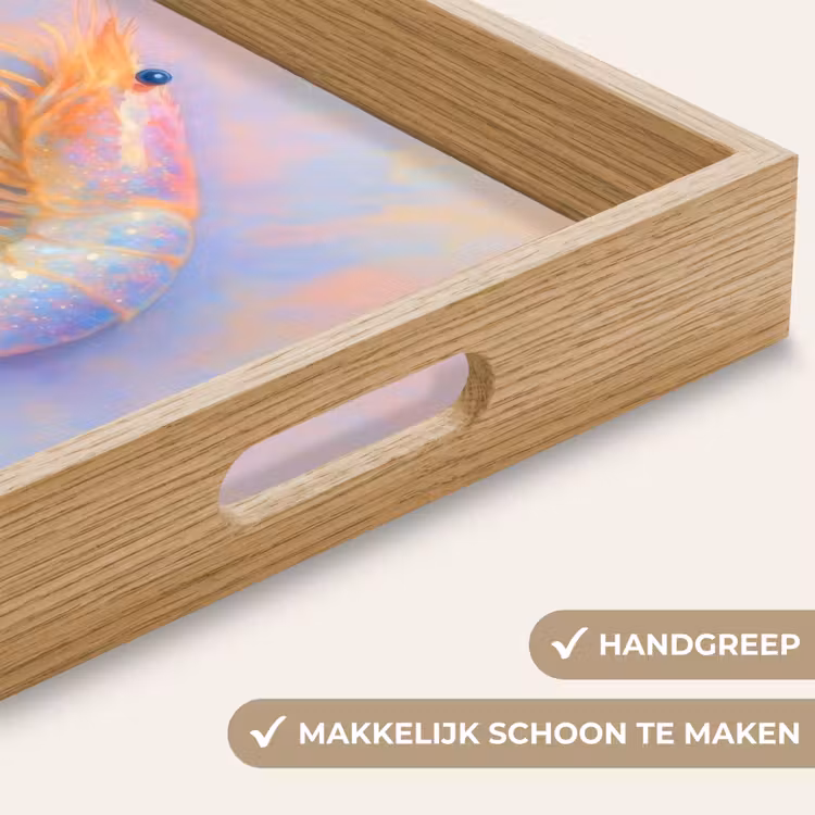 Dienblad - Garnaal - Subtiele structuur - Blauw - Roze — 5