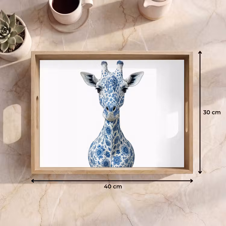 Dienblad - Giraffe - Delfts blauw - Dieren - Minimalistisch — 9