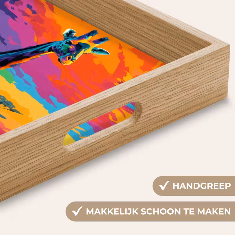 Dienblad - Giraffe - Savanna - Lucht - Gekleurd — 5