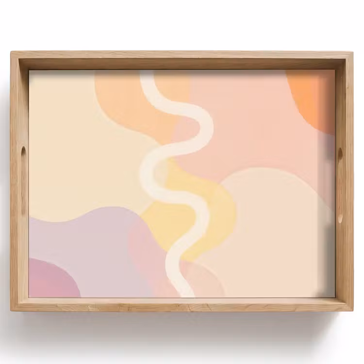 Dienblad - Golvende vormen - Abstract - pastel — 1