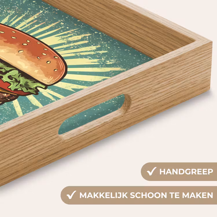 Dienblad - Hamburger - Illustratie - Sla - Kaas — 5