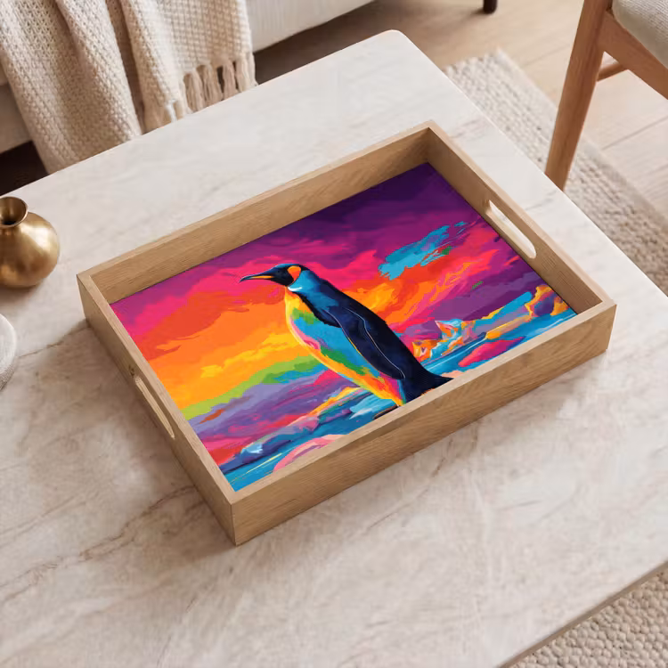 Dienblad - Ijsschots - Pinguïn - Abstract - Lucht — 2