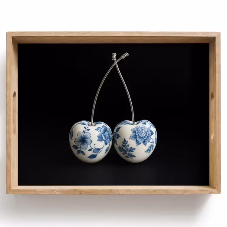 Dienblad - Kersen - Delfts blauw - Fruit — 1