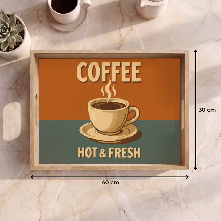 Dienblad - Koffie - Kop - Vintage - Quote — 9