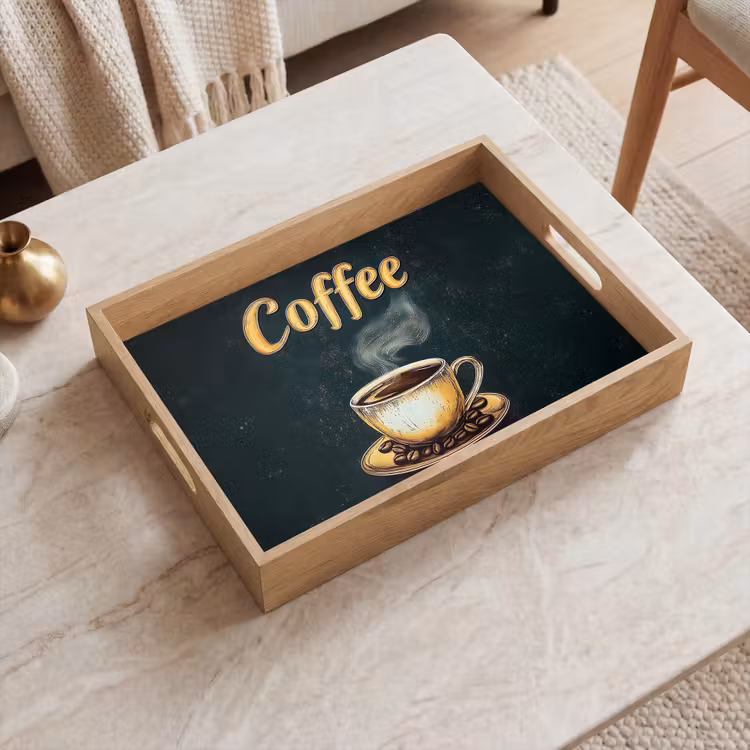 Dienblad - Koffie - Schotel - Koffiebonen - Retro — 2