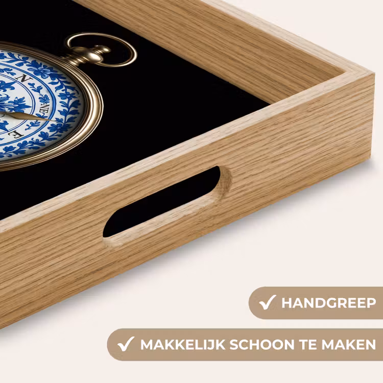 Dienblad - Kompas - Delfts blauw - Zwart — 5