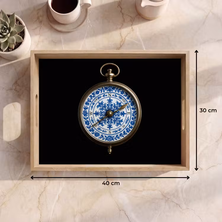 Dienblad - Kompas - Delfts blauw - Zwart — 9